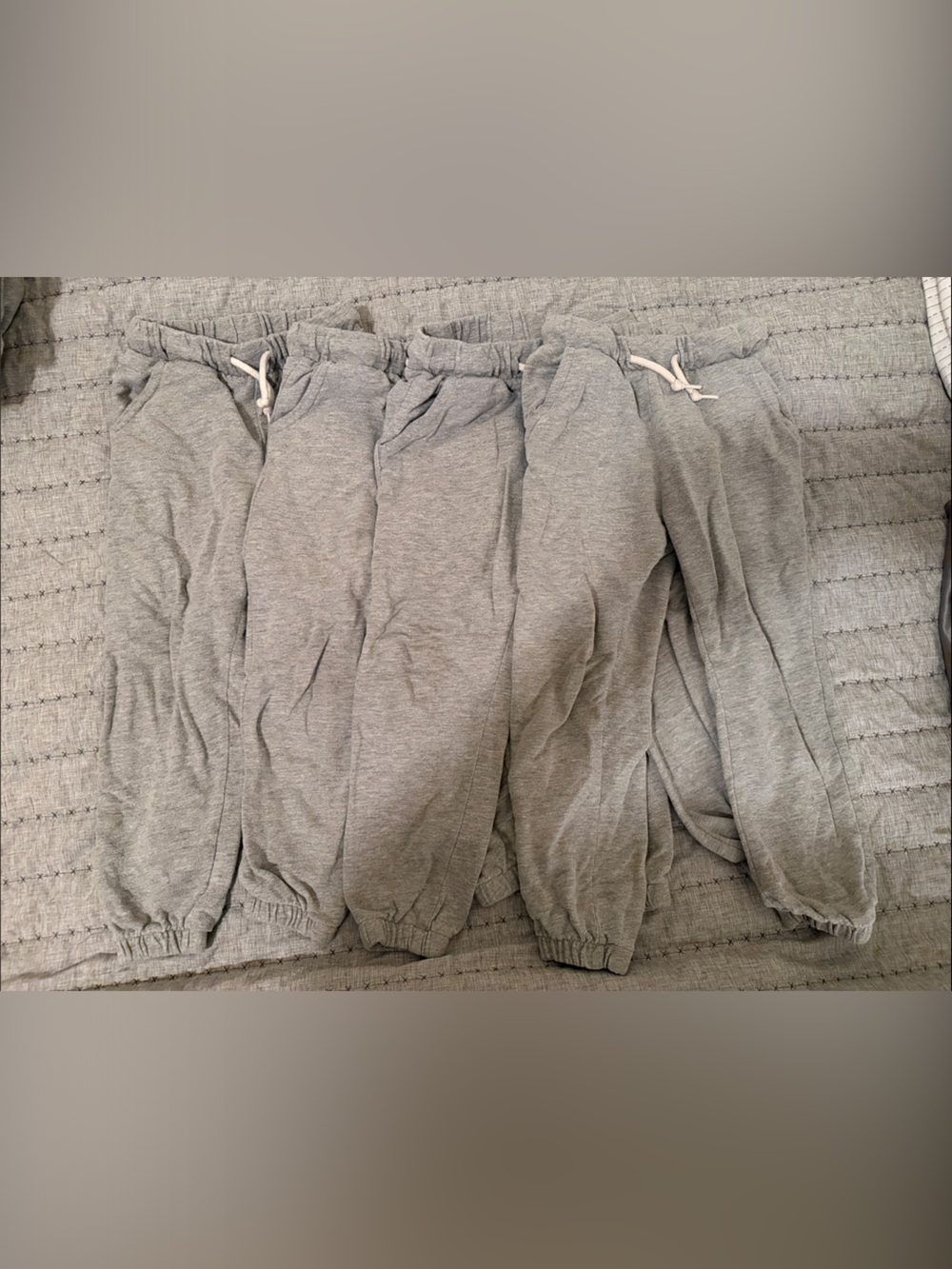 Kids Gray Jogger Pants - Soft Comfortable Bottoms - set of 4